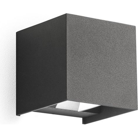 GES1021- APPLIQUE LED 3000K-4000K-5500K  330LM 2X5W DOPPIA ILLUMINAZIONE  IP65 COLORE GRIGIO ANTRACITE 10X10CM (1/4)
