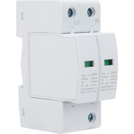 Parafoudre modulaire 40kA 2P SEGLY pour installation sur rail DIN, protection anti‑orage pour maison. (1/5)