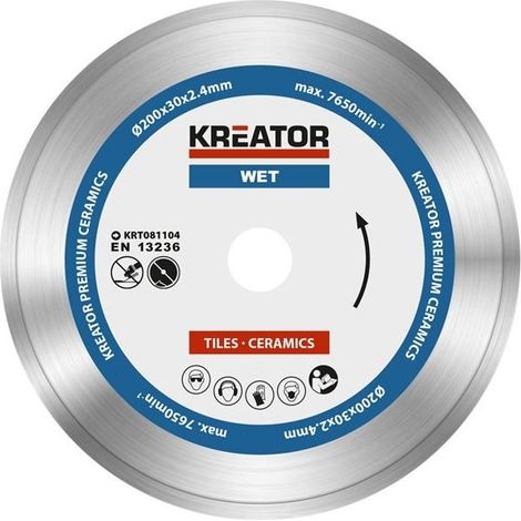 Disque Diamant 200mm Lisse Kreator Coupe Nette Et Précise Sur Matériaux Durs - Kreator (1/2)