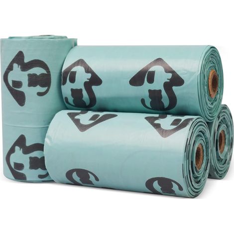 Lot de 60 sachets en plastique pour litière pour chat - Refermables - Vert (1/4)