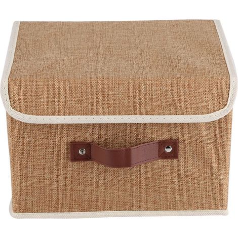 Boîte de rangement pliable en tissu pour vêtements, bureau à domicile, livres, jouets d'enfants (Café) (1/5)