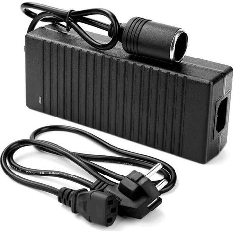 Convertisseur de Tension 220V à 12V : Adaptateur Secteur 180W/15A pour Voiture, Adaptateur Secteur AC-DC avec Prise Allume-Cigare pour glacière à compresseur et aspirateur de Voiture (1/4)