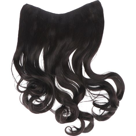 Perruque longue ondulée noire et brune, style classique, résistante à la chaleur, design monobloc, perruque longue et bouclée pour femme, idéale au quotidien, en soirée ou pour un rendez-vous. (1/5)