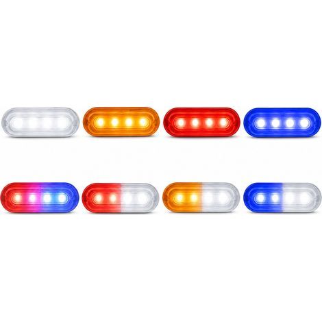 Luce laterale di avvertimento LED blu lampeggiante 12-24 V, 4 LED, per camion e veicoli commerciali (1/5)