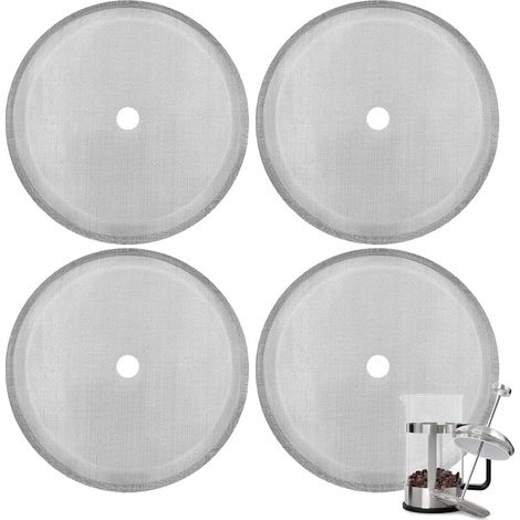 Filtre de remplacement 4 Pcs Filtre de Mesh pour cafetières, Filtre de remplacement pour presse française, 10cm Filtre de presse française, pour 1000ml / 34oz / 8 tasses (1/5)