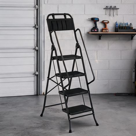 Échelle negro en acero 83 x 50 x 157,5 cm (1/5)