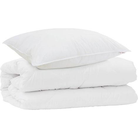 Ensemble de Duvet avec oreiller 2 pcs Blanc Microfibre (1/5)