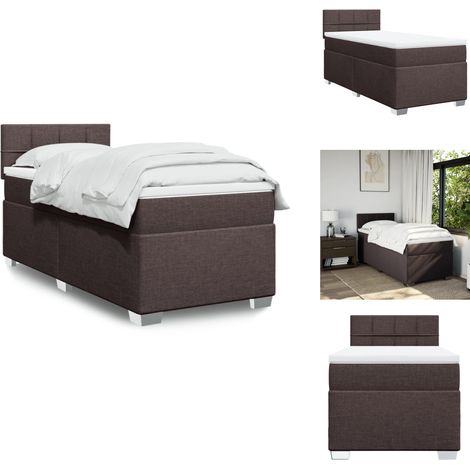 Boxspringbett mit Matratze Dunkelbraun 90x200 cm Stoff - Boxspringbett - Doppelbett - Bettsystem - Schlafsofa - Lattenrost (1/5)