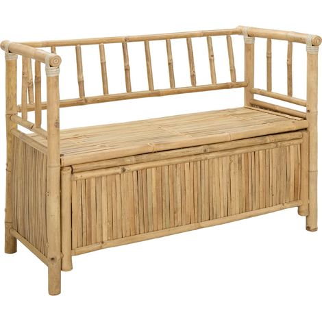 Garden Storage Bench 110 x 47 x 80 cm Bamboo Natural vidaXL