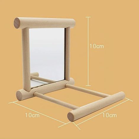 Miroir Oiseaux Cage, Oiseau Jouet pour Cage, Birdcage en Bois Jouer Jouets (1/4)