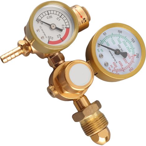Détendeur de soudage au gaz argon CO2 manomètre débitmètre TIG MIG 4500psi réducteur pression bouteille sortie 1/4in 6.605GPM (1/5)