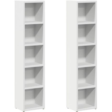 Maison Exclusive - Scaffali Porta CD 2 pz Bianc21x16x93,5 cm Legno Multistrato