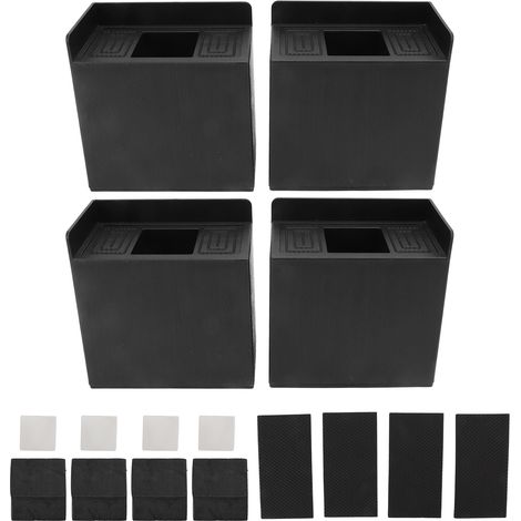 Lot de 4 patins anti-vibrations rectangulaires antidérapants en forme de L de 10 cm (4 pouces) pour rehausseurs de lit, compatibles avec les machines à laver, les canapés et les meubles. (1/5)