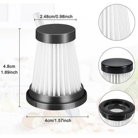 6er-Pack Ersatz-HEPA-Filter für Akku-Staubsauger, passend für Moosoo K12, K12 Pro, K13, Genius Invictus One 1.0, X7/2.0 und Foxnovo 13KPA (Filterzubehör) (1/5)