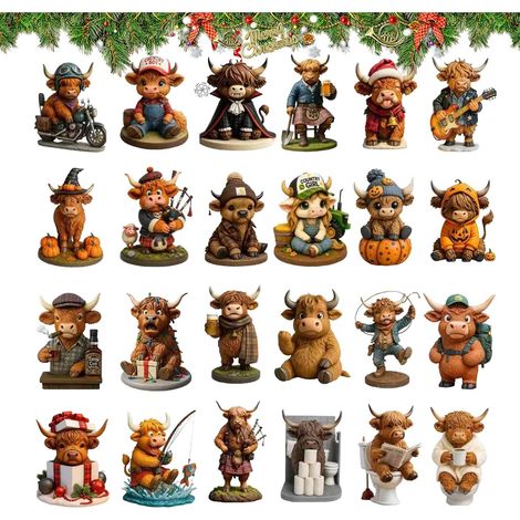 Calendrier De Décompte Des Vaches - Statues 3D Pendentifs Compte À Rebours (1/5)