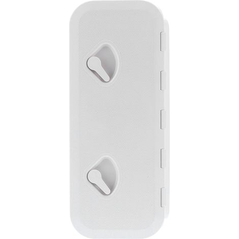 Trappe de pont avec couvercle d'inspection, charnière 180°, anti-UV, serrure, pour bateau, 24 x 9,5 po (blanc) (1/5)