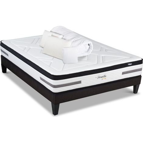 BELLECOUR LITERIE Pack Prêt à dormir VERSAILLES 180x200 cm Matelas Ressorts ensachés + Sommier + Accessoires (1/5)