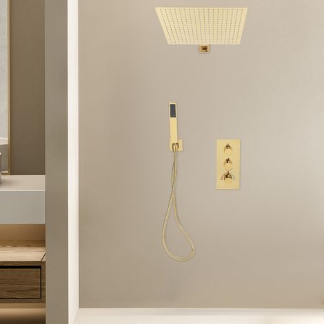 Unterputz-Duschset, Warm- und Kaltwasserduschset, Duschset mit Handbrause und Regendusche (1/5)