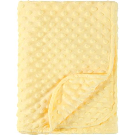 Manta decorativa，Manta de suave forro polar，Manta infantil de doble capa con borde texturizado，Arrullo y manta para bebé，100 x 80 cm (1/5)