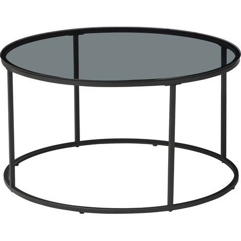 Tavolino/consolle 45 x 80 cm vetro temperato nero fumé 030010806