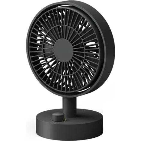 Ventilador de mesa inteligente Irovami Oraimo de 5 W: motor sin escobillas, 7 horas de autonomía, velocidad variable, oscilación de 100°/135° (negro).