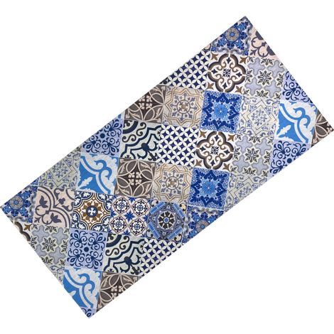 TAPPETO Runner da CUCINA Passatoia Antiscivolo MAIOLICA MARE made in Italy Cm. 50x200