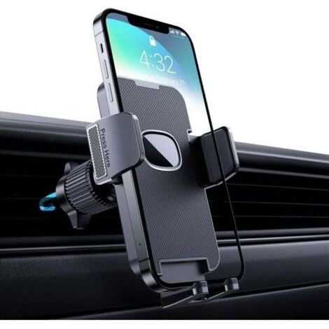 Support téléphone voiture rotatif 360° – Métal durable et silicone épais – Compatible 99% bouches d'aération – Pour smartphones iPhone et Android (1/5)