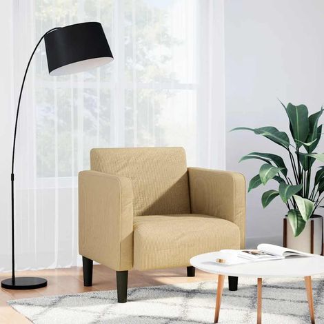Canapé-chaise accoudoirs,Sofa,Fauteuil gris-vert 54 cm tissu velours côtelé (1/5)