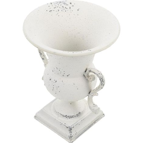 Pot de fleurs rétro en fer blanc , léger , style romain , au design vintage et résistant gel , idéal