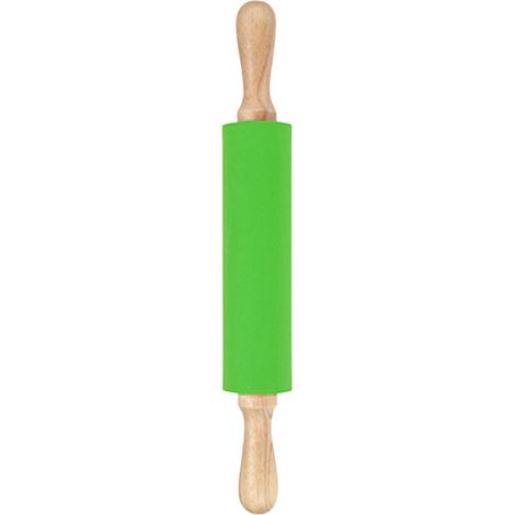 Rouleau à pâtisserie long en silicone, manche en bois robuste, revêtement antiadhésif, ustensile de pâtisserie, vert (1/5)