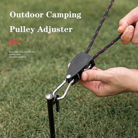cordes réfléchissantes visibilité pour tente camping avec poulies réglables résistant pour les aventures en plein lot de 4 Polyester (1/5)