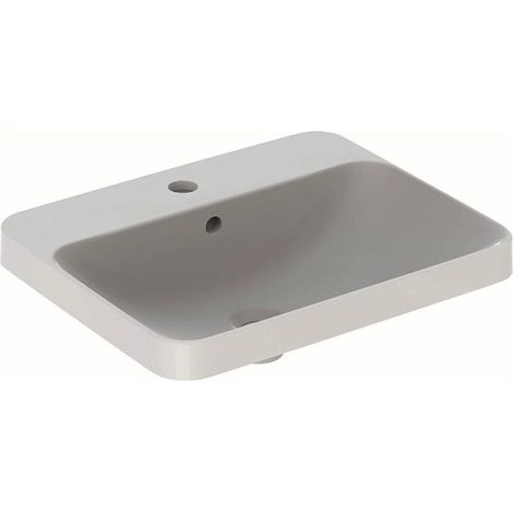 Geberit VariForm - Einbauwaschtisch 55x45 cm, mit Überlauf, Hahnloch, Weiß 500.740.01.2 (1/5)