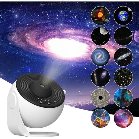 Projecteur Galaxie, Lampe Nuit étoilée avec Système Solaire et Constellations, Projecteur d'étoiles 13 en 1 pour Chambre, Noir et Blanc (1/5)