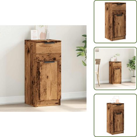 Madera de ingeniería - vidaXL Aparador madera de ingeniería madera envejecida 30x30x70 cm - Mesita de noche