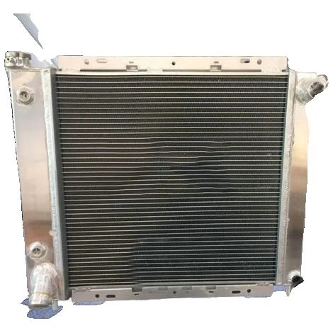 Radiador automotriz, tamaño del núcleo 18" x 18" x 1", tamaño total 21 1/4" x 26 7/8" x 5 1/2", diámetro de entrada 1 1/2", diámetro de salida 1 1/4", compatible con modelos Ford y Mazda de 1991 a 199 (1/5)