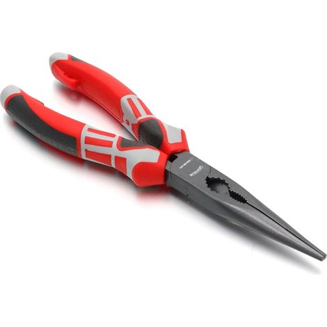 140-69-205 8inch Needle Nose Pliers Wire Stripper Function for Wire Cutter Crimper Stripper Tool Heavy Duty Labor Saving Handle Long Needle Nose Pliers