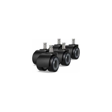 5er-Set Bürostuhlrollen – 11 x 22 mm – Doppelrollen-Design – Bodenschonend – Durchmesser: 50 mm – Crezuo (1/4)