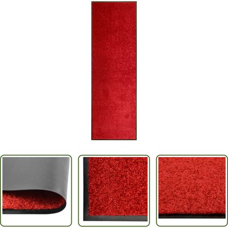 vidaXL Tapis anti-poussière - Paillasson lavable Rouge 60x180 cm (1/5)