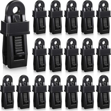 20 Pièces Clips de Bâche de Bouche de Crocodile Pinc Sécurise Multifonctions avec Poignée de Verrouillage Forte, Clip Tarp Clip de Camping Tentes Tarp Clips Serrer Serrure pour Camping en Plein Air (1/5)