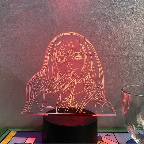 Qinwei LED-Nachtlicht, 3D-Illusionslampe mit Anime-Figuren, 16 Farben, Fernbedienung, ideal als Weihnachtsgeschenk für Kinder --- Schwarzer Sitz (1/4)