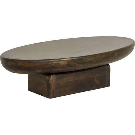 Table basse ovale en bois de manguier Morana (1/5)