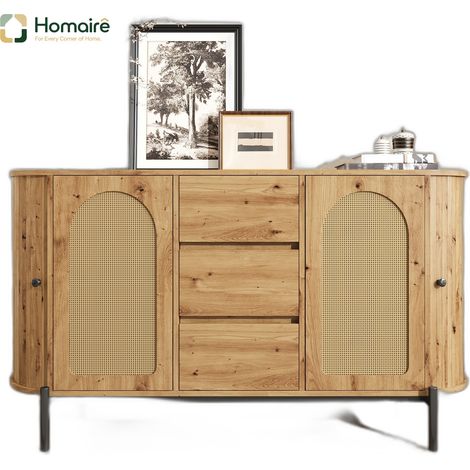 Colonnes de rangement naturel en mdf 140 x 38 x 77,5 cm HOMAIRE (1/5)
