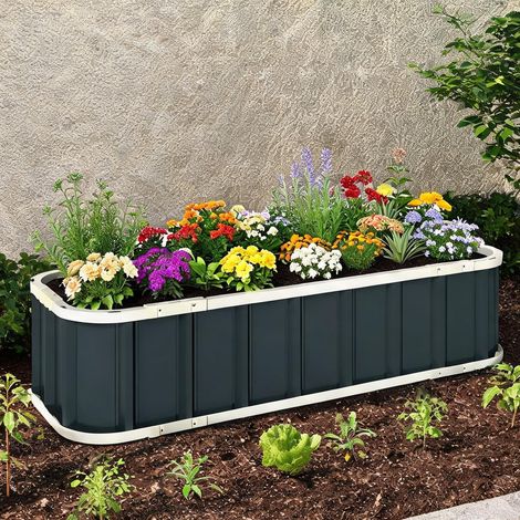 Porte-plantes en verzinkter acier plastique 136 x 52 x 31 cm (1/5)