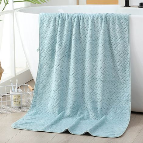 Serviette De Bain En Velours De Corail - 70 x 140 cm - Pour Adulte - Absorbante - Usage Quotidien À La Maison Ou À La Plage - 1 Pièce (1/5)