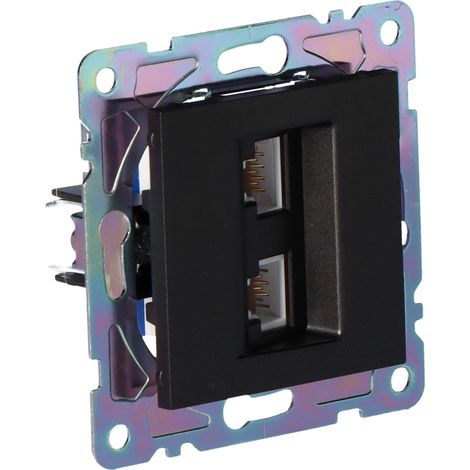 Presa RJ45/RJ11, nera, gamma online (1/4)