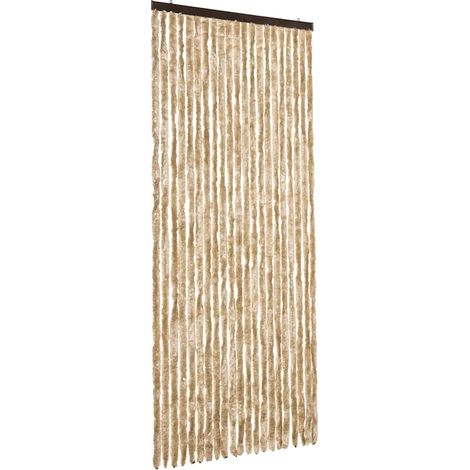 vidaXL Cortina mosquitera de chenilla beige 90x200 cm (1/2)