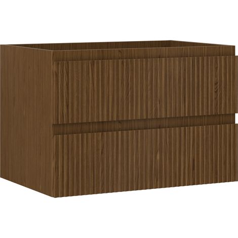 Mexen Rivel meuble de salle de bain sous lavabo 70 cm, 2 tiroirs, rainuré, noyer - 91A20-07047-2-BFF86 (1/5)