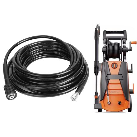 Tuyau Nettoyeur Haute Pression 10m, M22 à Filetage Flexible Nettoyeur Haute Pression avec Connecteur Quick Connect de Type pour nettoyeurs Haute Pression K2 K3 (1/5)