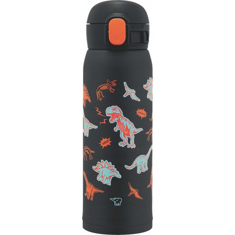 Taza térmica Zojirushi SM-WM48-BA de 0,48 l de acero inoxidable negro con dinosaurios (1/5)