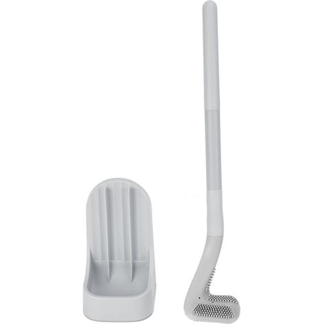 Lot WC golf sans angle mort, brosse télescopique démontable avec base anti-fuite, nettoyage toilettes, gris indigo étoilé (1/5)